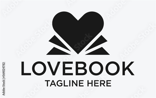 logo design love with book concept template simple