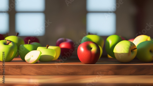 apples on the table  healthy food  fruit  national apple day  Generative AI