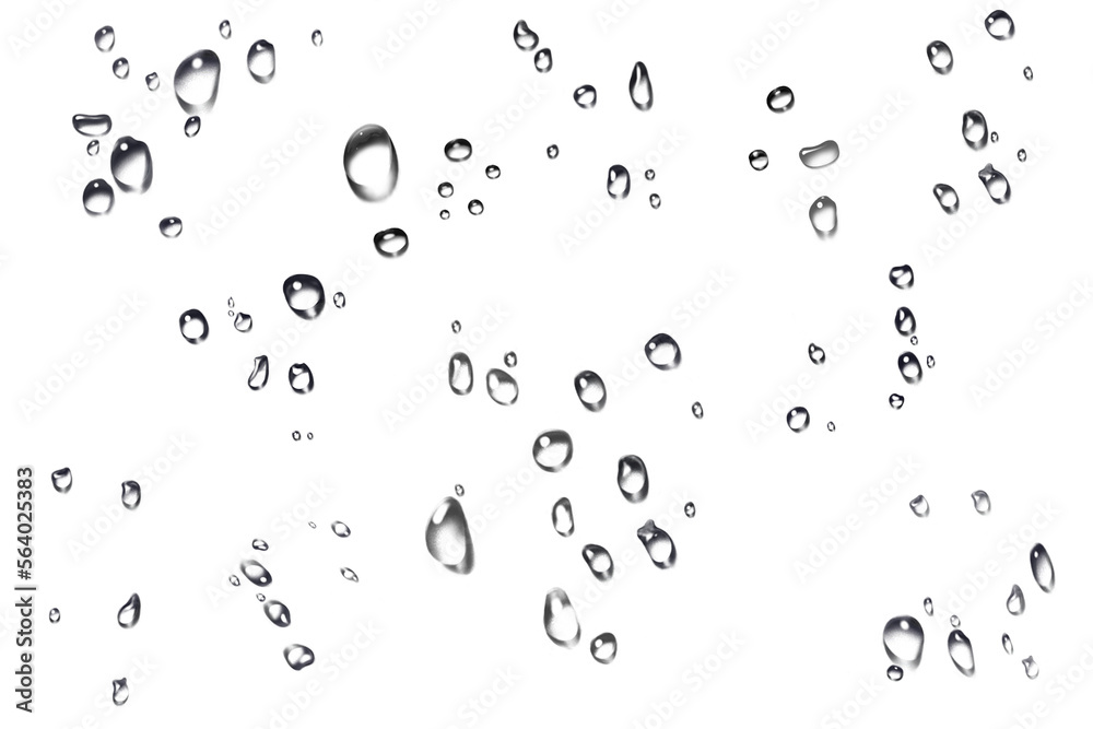 Set of waterdrops on transparent background - obrazy, fototapety, plakaty 