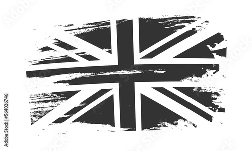 UK grunge flag. British national symbol. United Kingdom old grungy texture. Vector illustration.