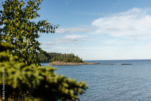 Lighthouse on Lake Superior with Forest
