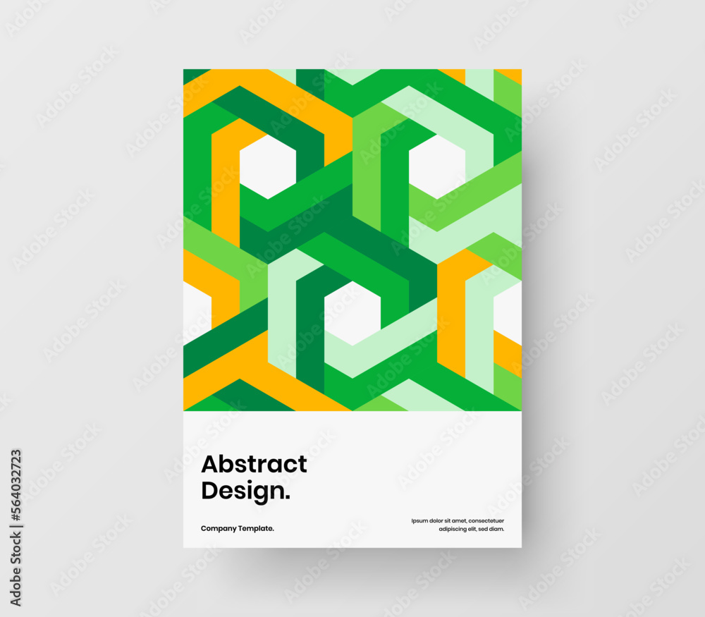 Original geometric shapes placard illustration. Multicolored company brochure design vector concept.