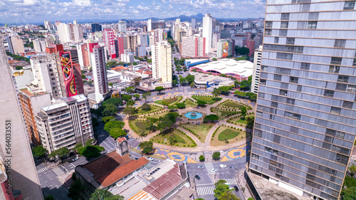 Aerial view of Raul Soares square, Belo Horizonte, Minas Gerais, Brazil. City center