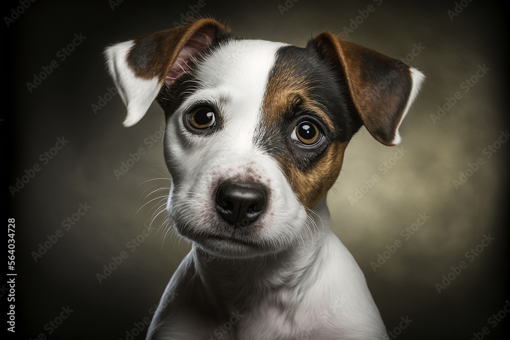 Portrait of cute jack Russel puppy. Generative Ai Portrait of cute jack Russel puppy. Generative Ai