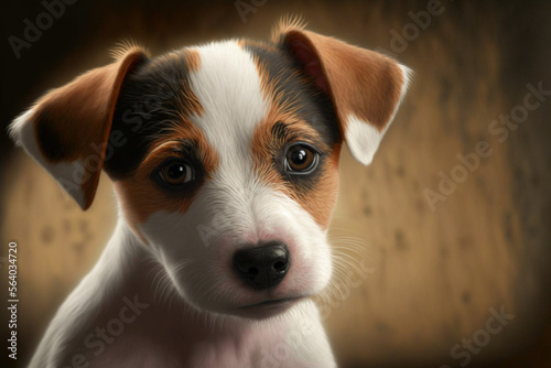 Portrait of cute jack Russel puppy. Generative Ai