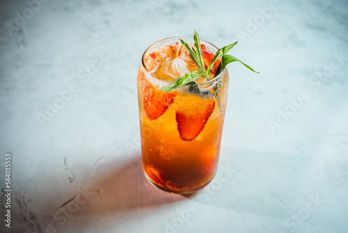 strawberry dring with withe background