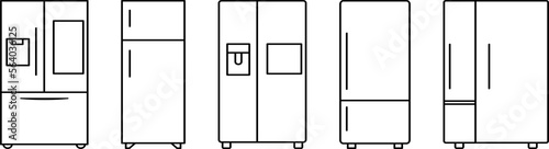 Set of refrigerator icons. PNG