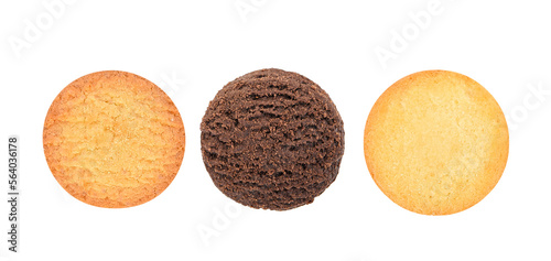 Tasty cookies isolated on transparent background. PNG