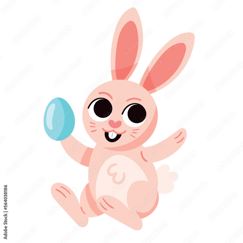 pink rabbit with egg painted pink rabbit with egg painted