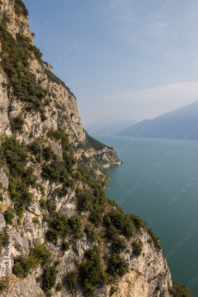 Mountain scenic road Strada della Forra through the gorge on Lake Garda