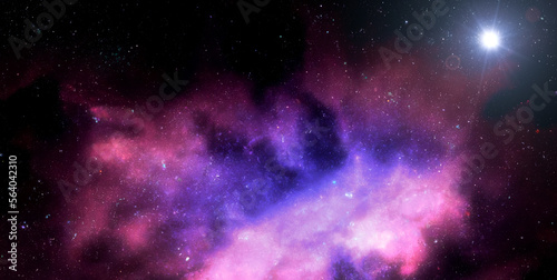 Nebula Clouds in the Outer Space. Sci-fi Background. Generative AI