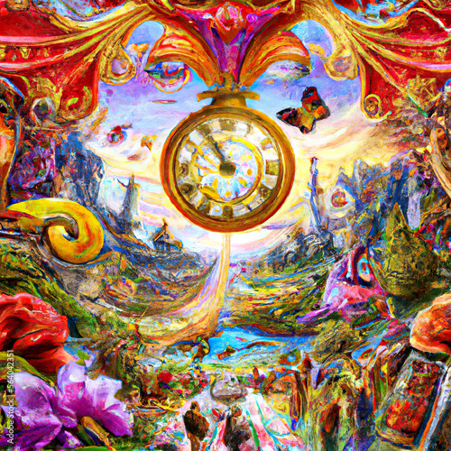 This future is a surrealistic masterpiece, depicting a world of infinite possibilities. photo