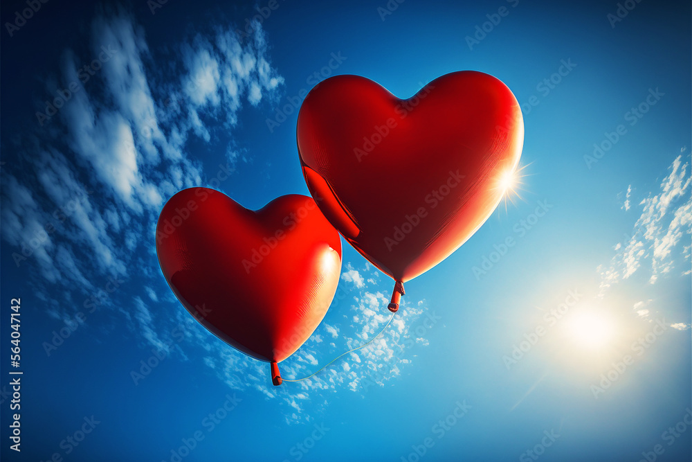 Valentine's heart on sky