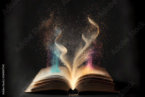 magic book with light, Generative AI © Tutorieleasyway