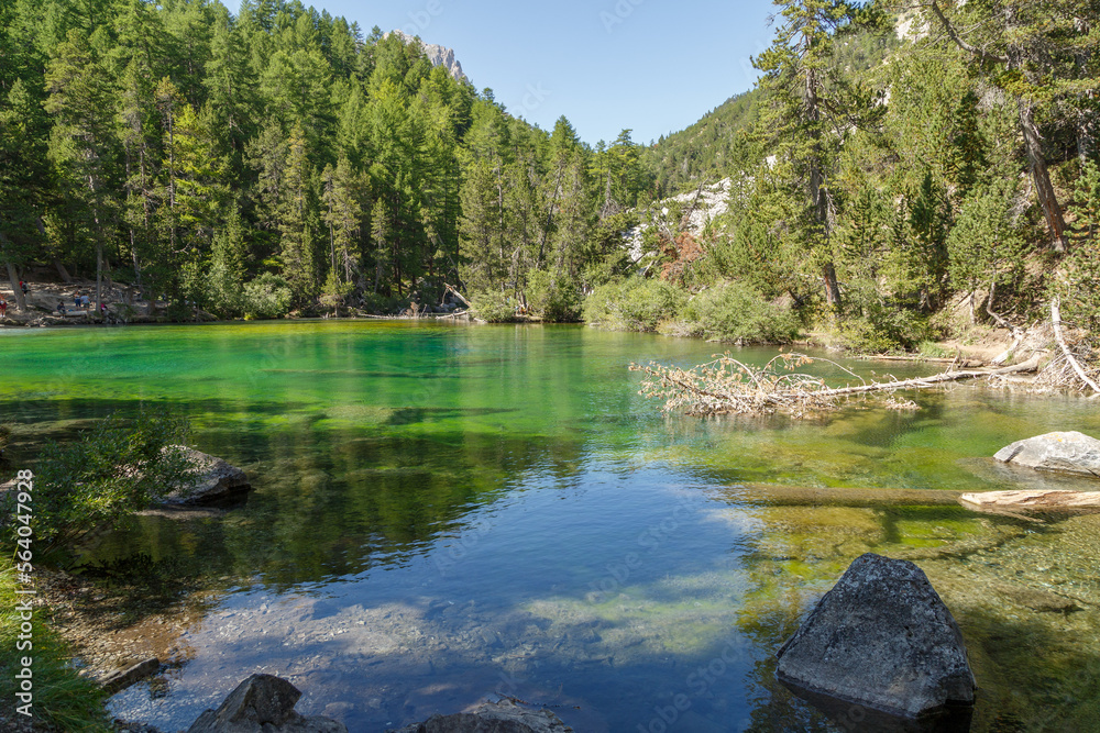 Lac Vert dans la vallée Étroite en été, Névache, Hautes-Alpes, France 