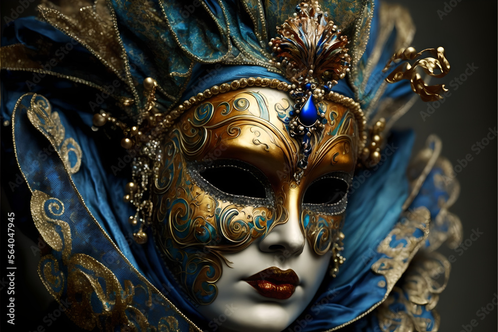 venetian carnival mask, Generative AI