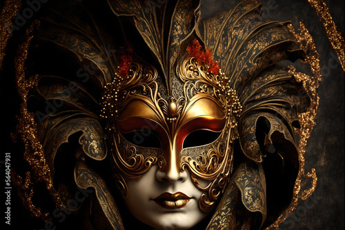 venetian carnival mask, Generative AI © Tutorieleasyway