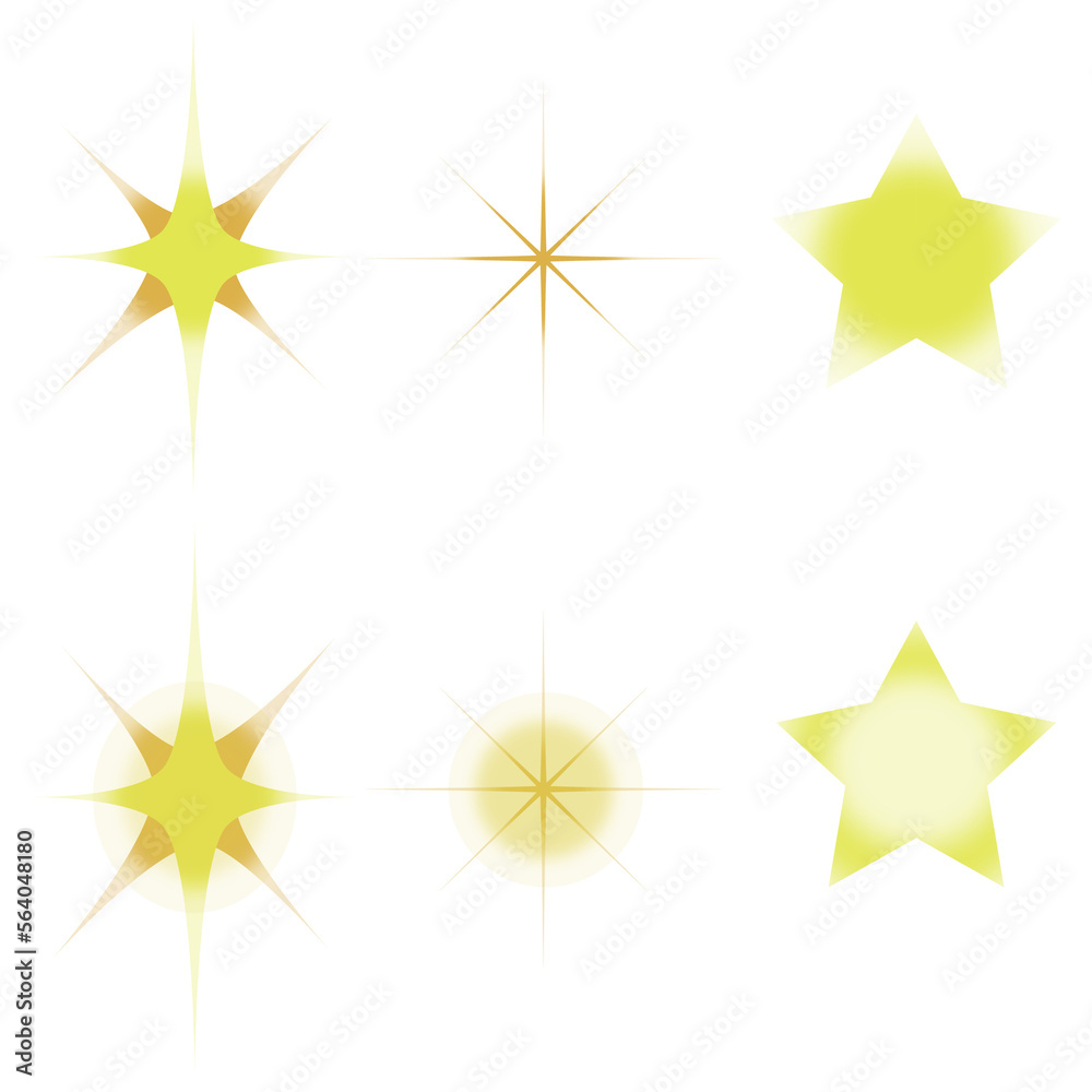 set of stars with gradient transparent textures set of stars with gradient transparent textures