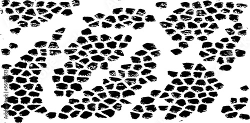 Small uneven spots and particles of debris. Abstract vector texture. Distressed uneven background. Grunge texture overlay with fine grains isolated on white background. Vector illustration. EPS10.
