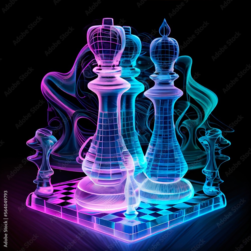 Futuristic Cyber Chess Holographic Pieces AI Stock Illustration -  Illustration of capabilities, board: 281330419