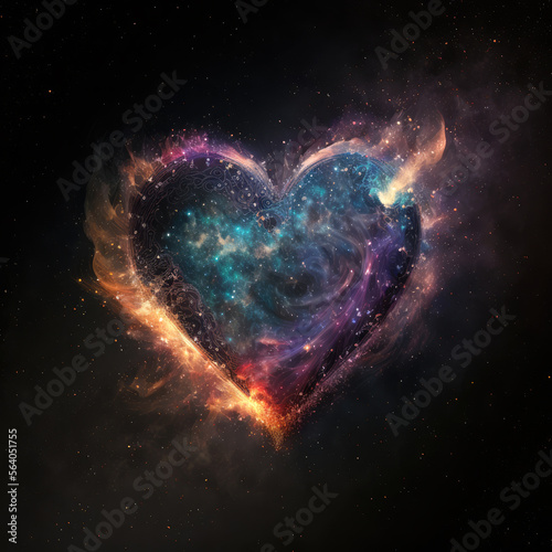 Galaxy Heart, Heart in Space made with Generative AI