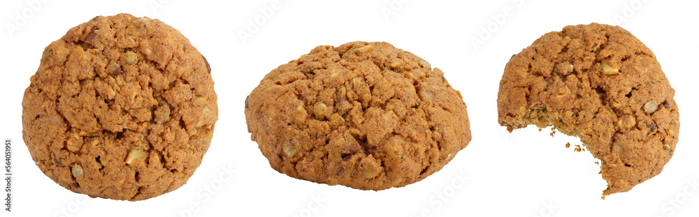 oatmeal cookies with flax, pumpkin and sunflower seeds isolated on white background with full depth of field oatmeal cookies with flax, pumpkin and sunflower seeds isolated on white background with full depth of field