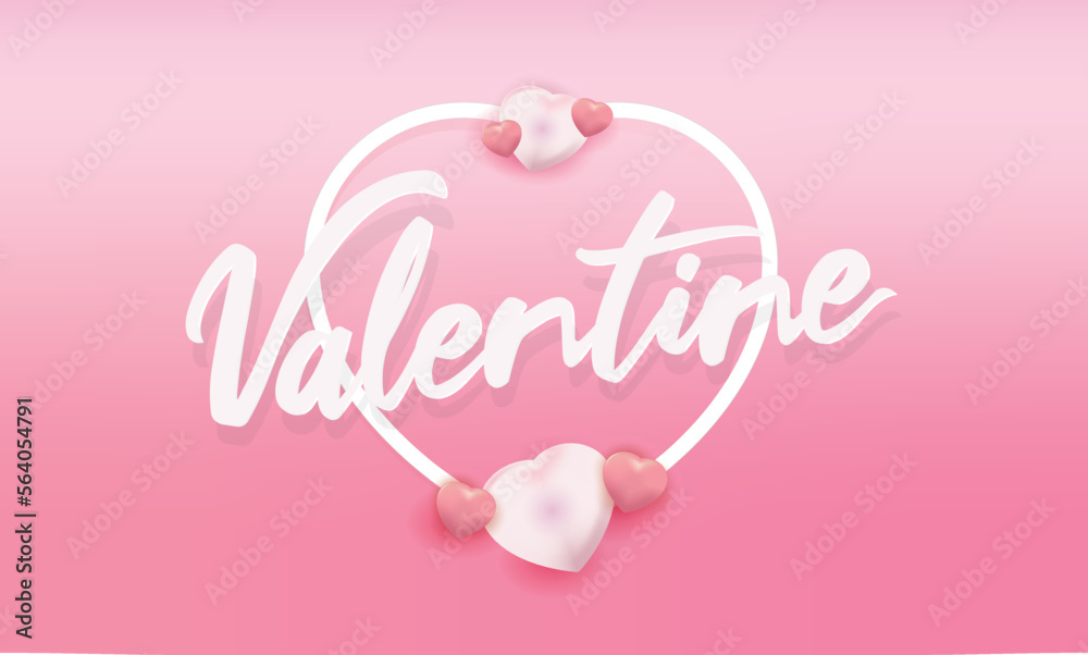valentine day with heart ring and pink background