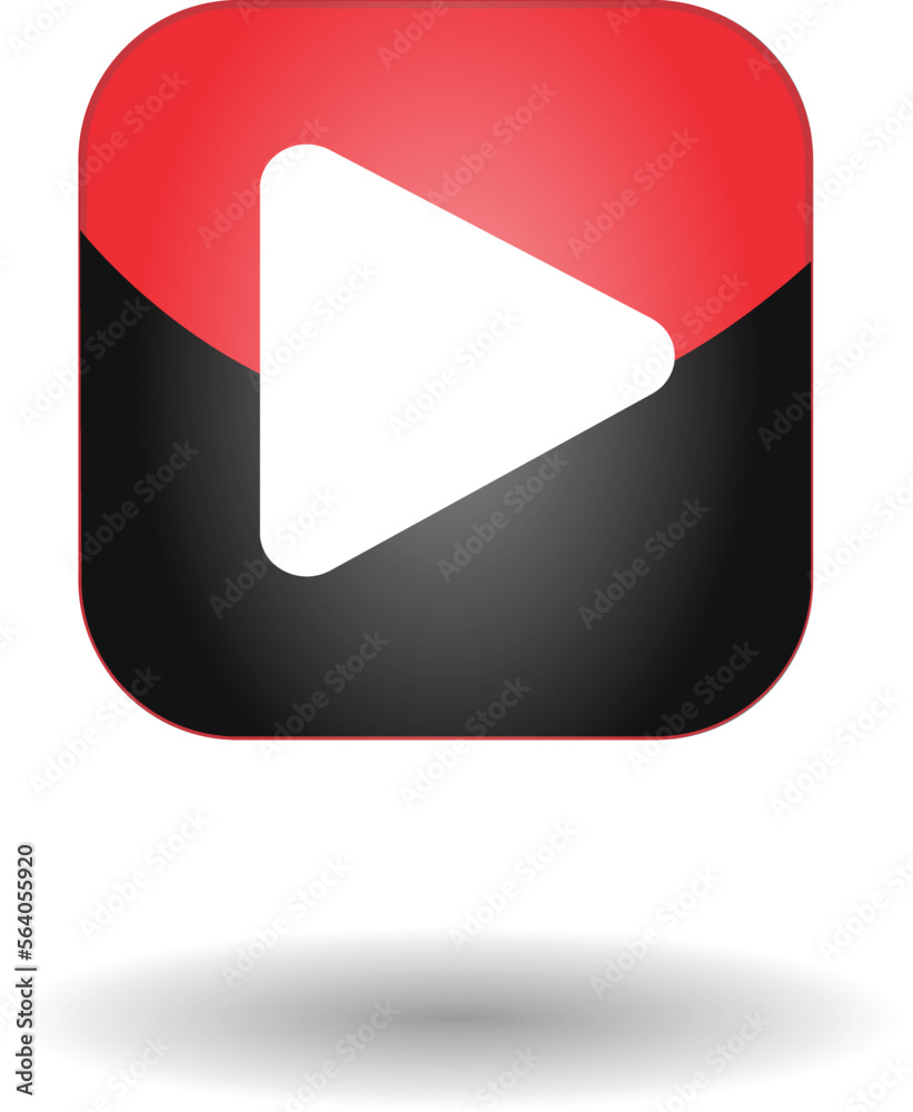 Play button symbol, video streaming, broadcasting, video player element icon isolated over white background vector illustration Play button symbol, video streaming, broadcasting, video player element icon isolated over white background vector illustration