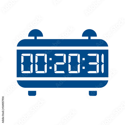 LED digital clock number isolated. Electronic figures for counter or calculator mockup interface design.