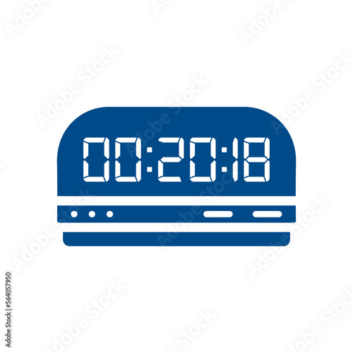 LED digital clock number isolated. Electronic figures for counter or calculator mockup interface design.