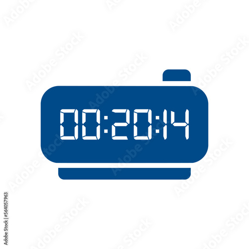 LED digital clock number isolated. Electronic figures for counter or calculator mockup interface design.