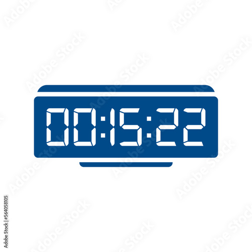 LED digital clock number isolated. Electronic figures for counter or calculator mockup interface design.