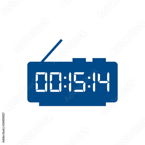 LED digital clock number isolated. Electronic figures for counter or calculator mockup interface design.