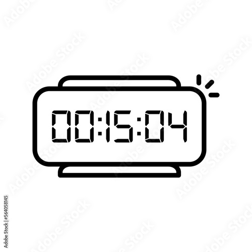 LED digital clock number isolated. Electronic figures for counter or calculator mockup interface design.
