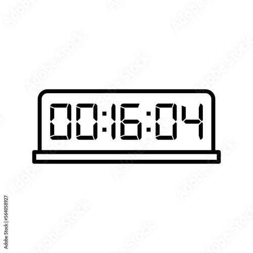 Digital clock number set. Electronic figures. Vector illustration.