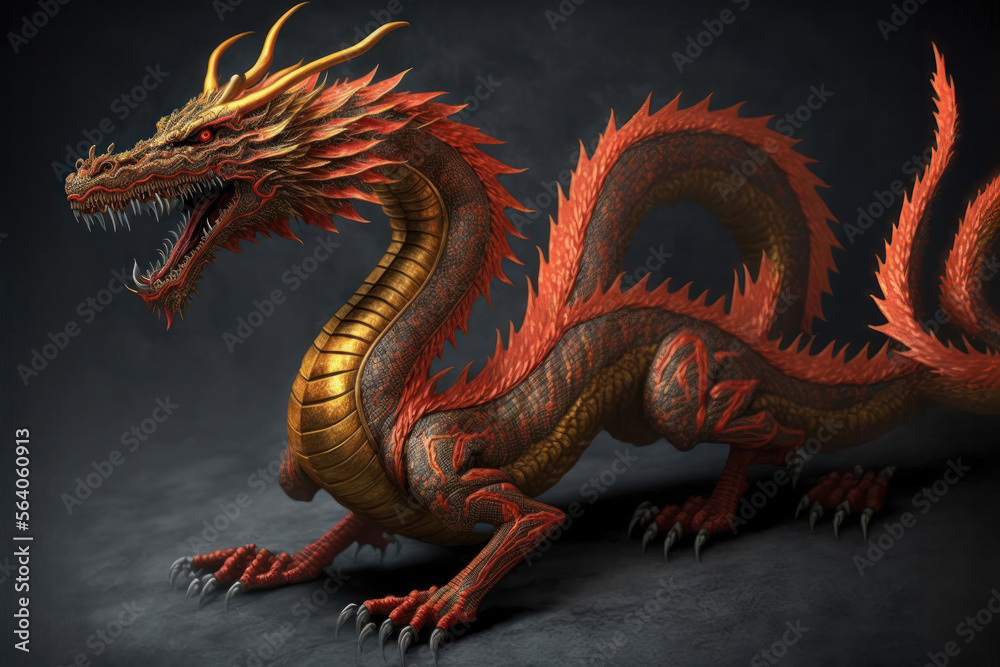 Obraz premium Dragon's Peak: A Chinese New Year Celebration in the Year of the Dragon. Generative AI