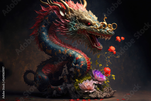 Dragon's Peak: A Chinese New Year Celebration in the Year of the Dragon. Generative AI