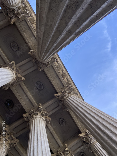 Aesthetic kazan cathedral columns against the blue sky