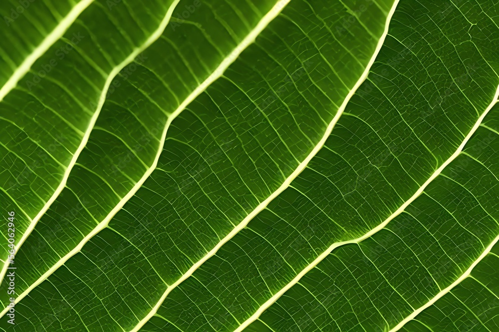 A close-up view of a green leaf background. Generative AI