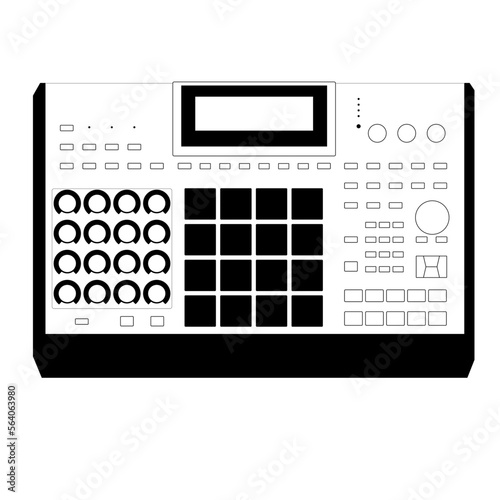 Vector illustration of MIDI Production Center sampler AKAI MPC Renaissance white version