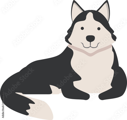 Tired husky icon cartoon vector. Siberian dog. Happy animal