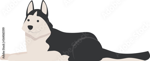 Winter husky icon cartoon vector. Siberian dog. Canine portrait