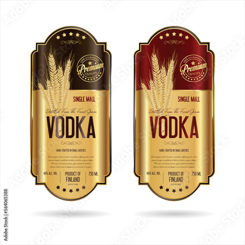 Labels for vodka with wheat vector stock illustration