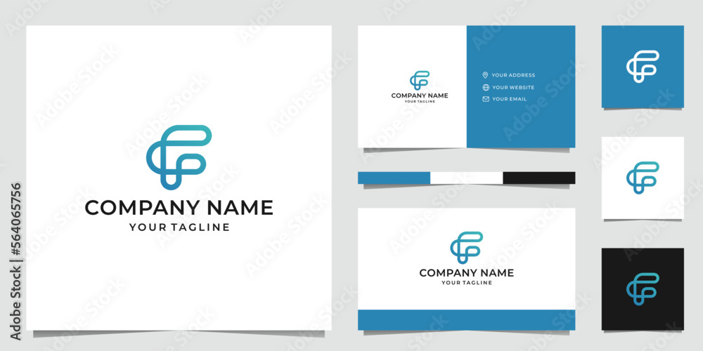 Abstract Letter F Line Art Logo Design Abstract Letter F Line Art Logo Design