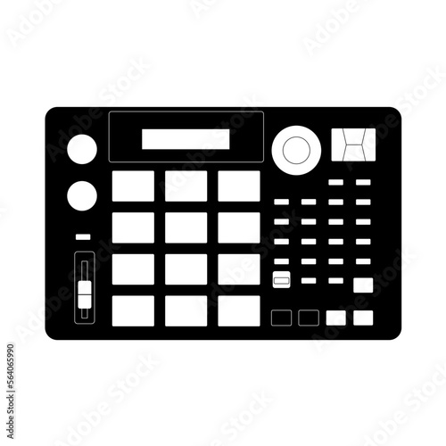 Vector illustration of classic portable MIDI Production Center sampler AKAI MPC 500