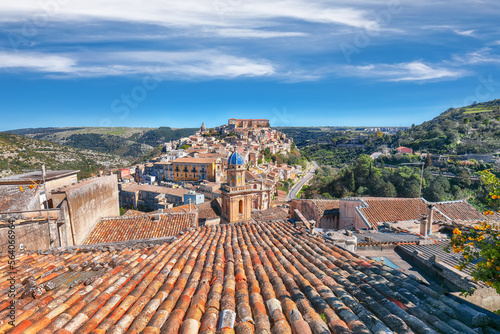 Sunrise at the old baroque town of Ragusa Ibla in Sicily.