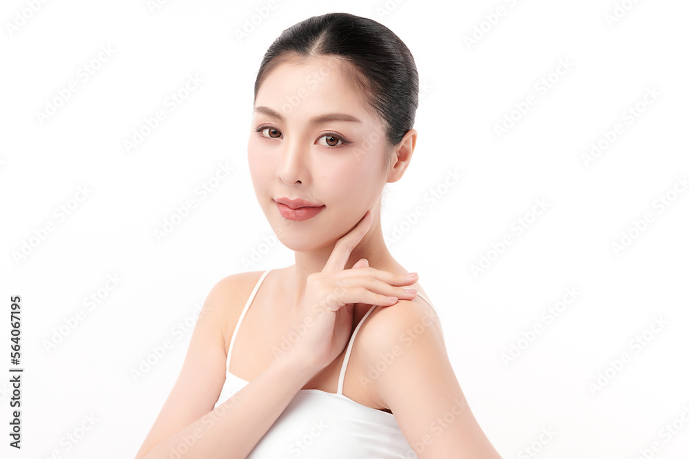 Beautiful young asian woman with clean fresh skin on white background, Face care, Facial treatment, Cosmetology, beauty and spa, Asian women portrait. Beautiful young asian woman with clean fresh skin on white background, Face care, Facial treatment, Cosmetology, beauty and spa, Asian women portrait.