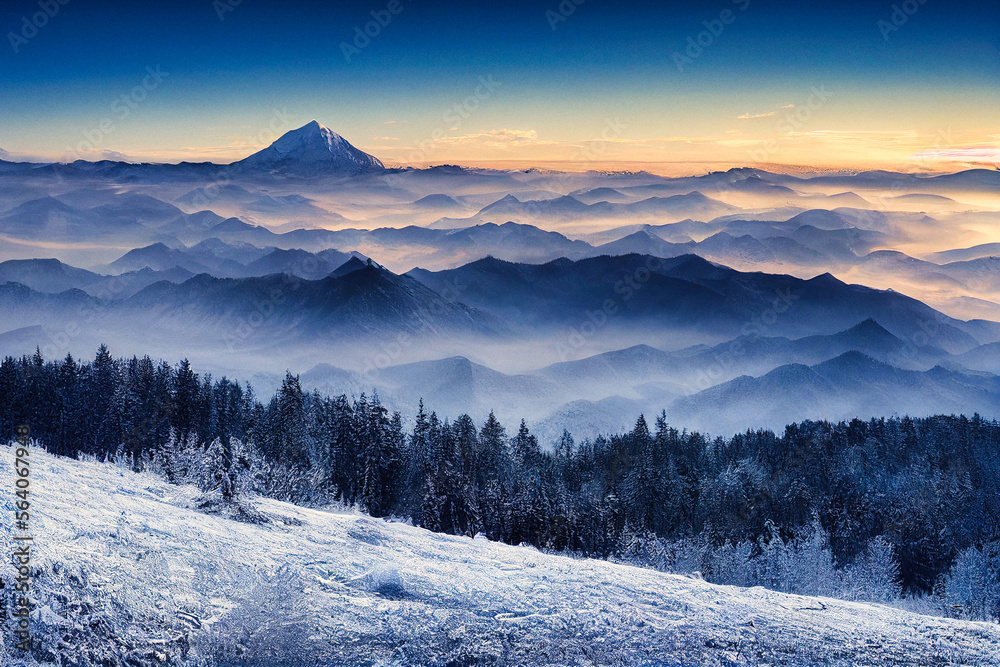 Winter mountain landscape
