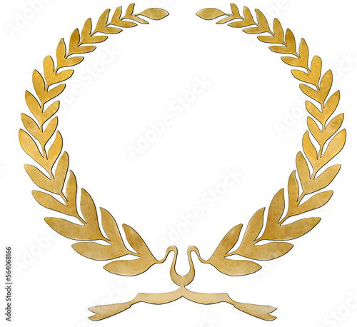 Golden laurel wreath symbol of victory