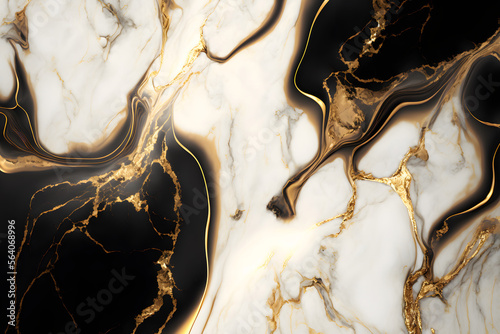 Luxurious marble background. Black and gold marble texture. Elegant white and gold marble background. Generative AI.